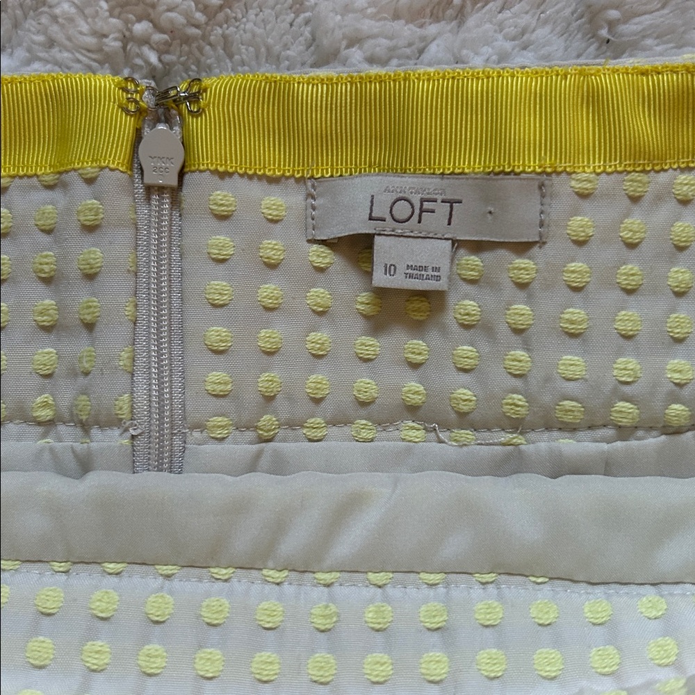 LOFT light Yellow/Polka Dot Mini Skirt - Picture 2 of 3
